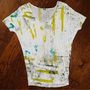 Anthropologie ETT:twa Splatter Print Sheer T-shirt Top